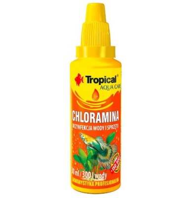 TROPICAL CHLORAMINA 30ml Odkażanie i Dezynfekcja Akwarium