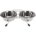 Miski Metalowe Na Stojaku Niskim Dla Psa Kota 2x1,8l