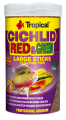 TROPICAL CICHILD RED&GREEN LARGE STICKS 1000ml - Pokarm w Formie Pływających Pałeczek Dla Dużych, Wszystkożernych Pielęgnic
