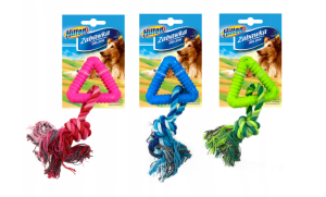 Hilton Gryzak Trójkąt + Sznur Szarpak Do Przeciągania 7X17cm Zabawka Dla Psa Kolor MIX