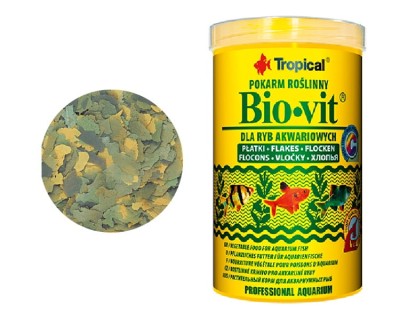 TROPICAL BIO-VIT 1000ml - Pokarm ROŚLINNY Dla Ryb Akwariowych