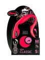 FLEXI Smycz automatyczna NEW CLASSIC taśma M 5m do 25kg CZERWONA