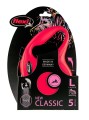 FLEXI Smycz automatyczna NEW CLASSIC taśma L 5m do 50kg CZERWONA