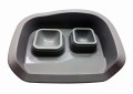 NEMBO Miski na Podstawce Tacy dla Psa Kota 0,25l+0,3l 48x38x12cm NIEBIESKIE