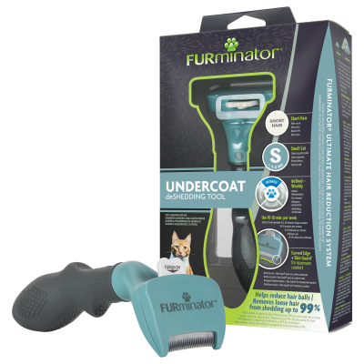 FURminator Undercoat deShedding Tool Usuwa Podszerstek u KRÓTKOWŁOSYCH Małych Kotów FUR141198