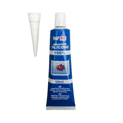 Happet Silikon Akwarystyczny do Klejenia z Aplikatorem CZARNY 50ml