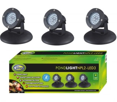 Aqua Nova Lampa Oświetlenie Led do Oczka NPL2-LED3 3x2,2W z Czujnikiem Zmierzchu