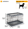Ferplast Superior 90 Składana Kompaktowa Klatka Kennelowa dla Psa 92x58,5x62,5cm