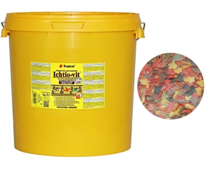 TROPICAL ICHTIO-VIT 21l 4kg Pokarm W Płatkach Dla Ryb