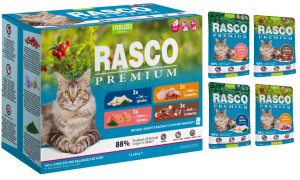 Rasco Premium Sterilized 1+ Mokra Karma dla Kota Saszetki Pakiet 12x85g