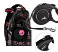 FLEXI Smycz automatyczna NEW CLASSIC taśma L 8m do 50kg CZARNA
