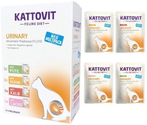 Kattovit Urinary PAKIET 12x85g Karma Mokra dla Kotów Na Układ Moczowy MIX SMAKÓW