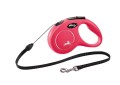 FLEXI Smycz automatyczna NEW CLASSIC linka S 5m do 12kg CZERWONA