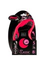 FLEXI Smycz automatyczna NEW CLASSIC linka S 8m do 12kg CZERWONA