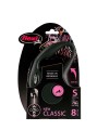 FLEXI Smycz automatyczna NEW CLASSIC linka S 8m do 12kg CZARNA