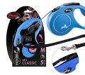 FLEXI Smycz automatyczna NEW CLASSIC linka M 5m do 20kg NIEBIESKA
