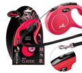FLEXI Smycz automatyczna NEW CLASSIC linka M 5m do 20kg CZERWONA