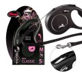 FLEXI Smycz automatyczna NEW CLASSIC linka M 5m do 20kg CZARNA