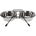 Miski Metalowe Na Stojaku Niskim Dla Psa Kota 2x0,22l