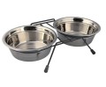 Miski Metalowe Na Stojaku Niskim Dla Psa Kota 2x0,4l