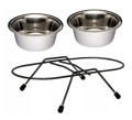 Miski Metalowe Na Stojaku Niskim Dla Psa Kota 2x2,8l