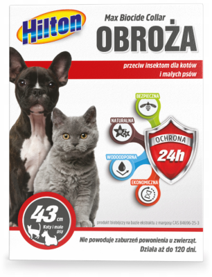 Hilton Obroża Przeciw Insektom Pchłom i Kleszczom dla Psa 43cm 120 dni OCHRONY