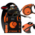 FLEXI XTREME Smycz automatyczna taśma z amortyzatorem S 5m do 20kg POMARAŃCZOWA