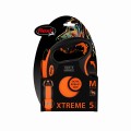 FLEXI XTREME Smycz automatyczna taśma z amortyzatorem M 5m do 35kg POMARAŃCZOWA
