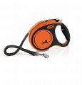 FLEXI XTREME Smycz automatyczna taśma z amortyzatorem L 8m do 55kg POMARAŃCZOWA