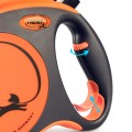 FLEXI XTREME Smycz automatyczna taśma z amortyzatorem L 8m do 55kg POMARAŃCZOWA