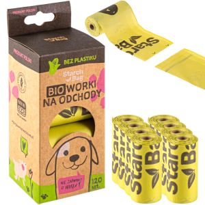 STARCHBAG Kompostowalne BIOworki na Odchody ECO ZESTAW 8 rolek 120szt. ZIELONE