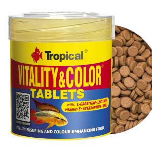 TROPICAL VITALITY&COLOR TABLETS Wysokobiałkowy Pokarm dla Ryb w Tabletkach 50ML/36G 20722