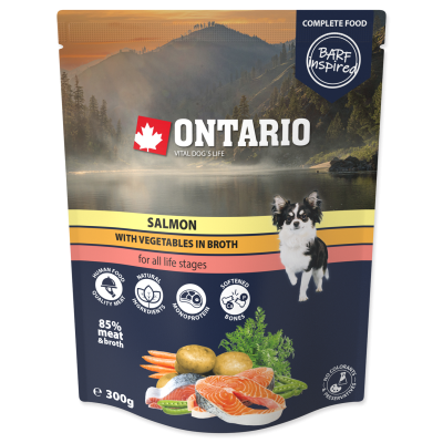 Ontario Monobiałkowa Karma Mokra dla Psa Saszetka Łosoś z Warzywami 300g