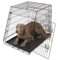 Kerbl Metalowa Klatka Kennelowa 2-drzwiowa dla Psa Trapezowa Skośna Ścięta 92x63x74cm
