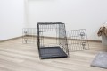 Kerbl Metalowa Klatka Kennelowa 2-drzwiowa dla Psa Trapezowa Skośna Ścięta 107x74x85cm