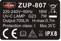 SunSun ZUP-807 Filtr Wewnętrzny NAROŻNY 700l/h z Wbudowaną Lampą UV-C 7W