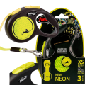 FLEXI Smycz Automatyczna Odblaskowa NEON Taśma XS do 12kg 3m