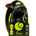 FLEXI Smycz Automatyczna Odblaskowa NEON Taśma M do 25kg 5m