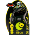 FLEXI Smycz Automatyczna Odblaskowa NEON Taśma L do 50kg 5m