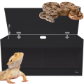 Diversa Solidne Terrarium z Płyty Meblowej z Wentylacją z NADSTAWKĄ 120x50x72cm Czarne