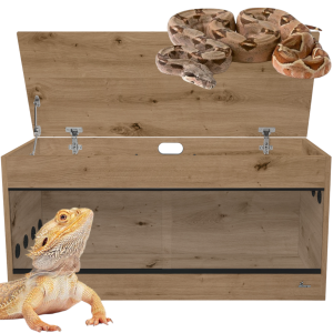 Diversa Solidne Terrarium z Płyty Meblowej z Wentylacją z NADSTAWKĄ 120x50x72cm Dąb Artisan 132289