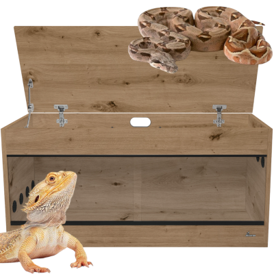 Diversa Solidne Terrarium z Płyty Meblowej z Wentylacją z NADSTAWKĄ 120x50x72cm Dąb Artisan