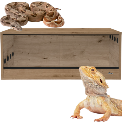Diversa Solidne Terrarium z Płyty Meblowej z Wentylacją 80x50x50cm Dąb Artisan