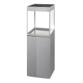 AQUAEL GLOSSY CUBE 135L 50x50x63cm Szary ZESTAW LED Day&Night + SZAFKA