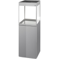 AQUAEL GLOSSY CUBE 135L 50x50x63cm Szary ZESTAW LED Day&Night + SZAFKA