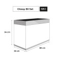 AQUAEL GLOSSY ST 125L 80x35x54 Zestaw z SZAFKĄ ZD Szary Day&Night