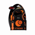 FLEXI XTREME Smycz automatyczna taśma z amortyzatorem L 5m do 65kg POMARAŃCZOWA