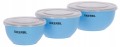 Kerbl Zestaw 3 Miski ze Stali Nierdzewnej z Pokrywkami dla Psa Kota na Wyjazd 550ml 900ml 1200ml
