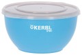 Kerbl Zestaw 3 Miski ze Stali Nierdzewnej z Pokrywkami dla Psa Kota na Wyjazd 550ml 900ml 1200ml