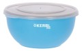 Kerbl Zestaw 3 Miski ze Stali Nierdzewnej z Pokrywkami dla Psa Kota na Wyjazd 550ml 900ml 1200ml